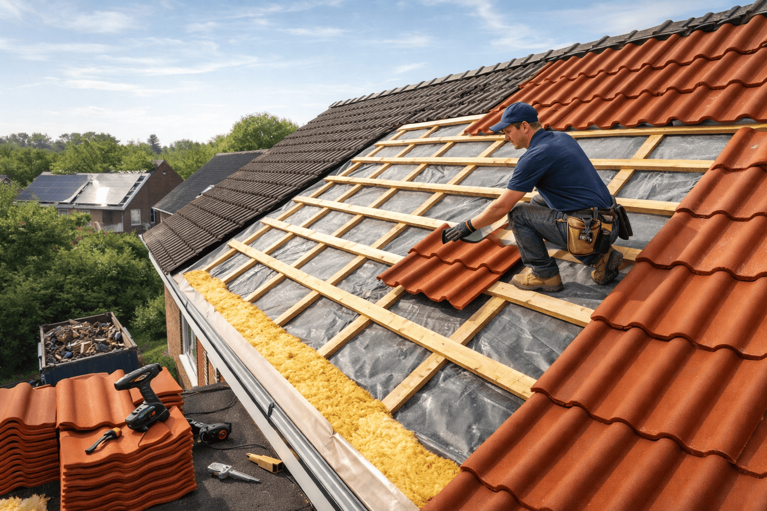 Dak isoleren aan de buitenkant